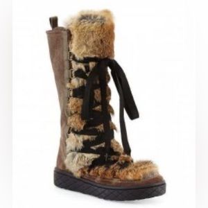 Moncler Fur Suede Winter Snow Boots